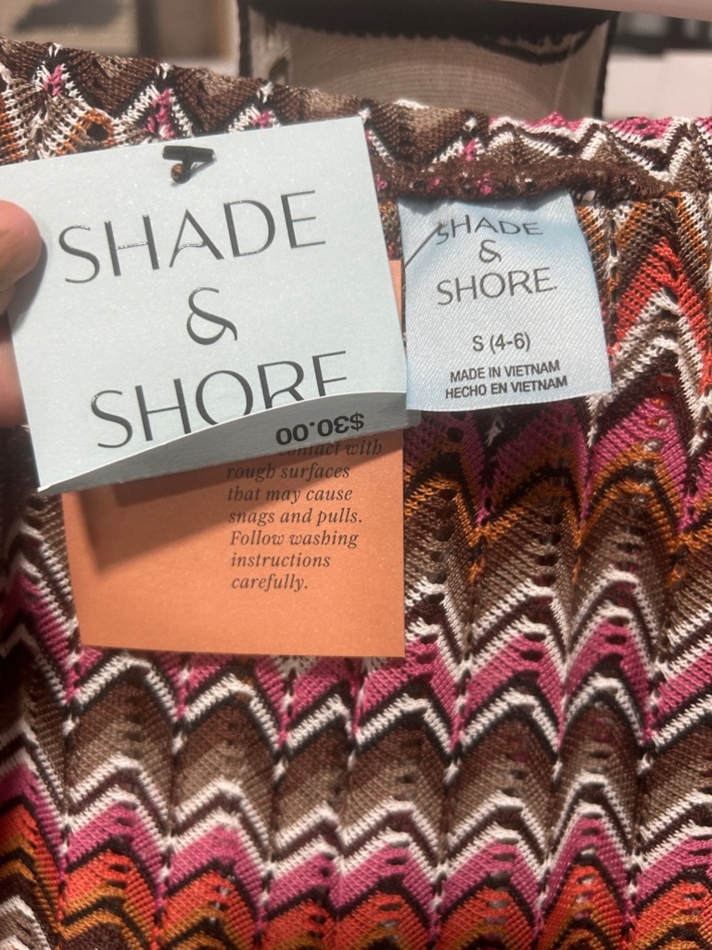 Shade & Shore Zigzag Maxi Pants in Pink, Brown & Orange - Picture 2 of 4